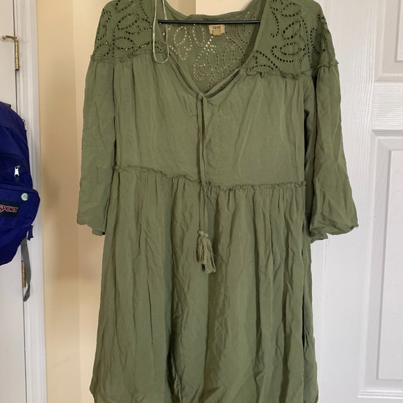 Olive Green True Craft Dress with Tassels - Picture 1 of 4